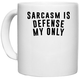                       UDNAG White Ceramic Coffee / Tea Mug 'Sarcasm | Sarcasm' Perfect for Gifting [330ml]                                              
