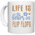 UDNAG White Ceramic Coffee / Tea Mug 'Flip Flops | Life is better' Perfect for Gifting [330ml]