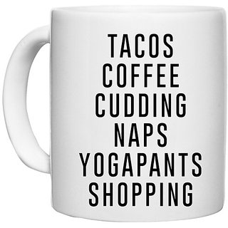                       UDNAG White Ceramic Coffee / Tea Mug 'Coffee | Tascos coffee' Perfect for Gifting [330ml]                                              