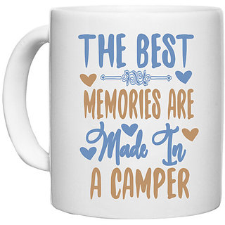                       UDNAG White Ceramic Coffee / Tea Mug 'Adventure | The best memories' Perfect for Gifting [330ml]                                              