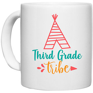                       UDNAG White Ceramic Coffee / Tea Mug 'School | thirth grade tribe' Perfect for Gifting [330ml]                                              