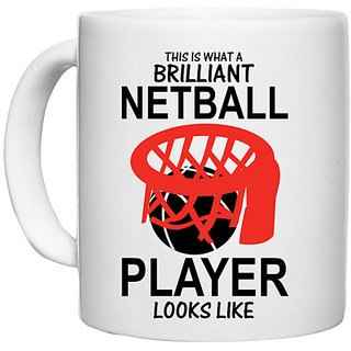                       UDNAG White Ceramic Coffee / Tea Mug 'Basketball | THIS IS WHAT A BRILLIANT' Perfect for Gifting [330ml]                                              