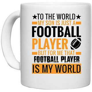                       UDNAG White Ceramic Coffee / Tea Mug 'Football | TO THE WORLD' Perfect for Gifting [330ml]                                              