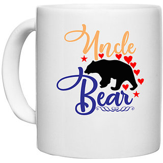                       UDNAG White Ceramic Coffee / Tea Mug 'Uncle | Uncle bear' Perfect for Gifting [330ml]                                              
