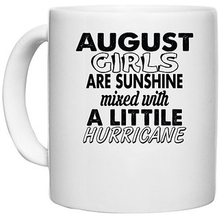                       UDNAG White Ceramic Coffee / Tea Mug 'Girls | august girls' Perfect for Gifting [330ml]                                              