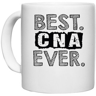                       UDNAG White Ceramic Coffee / Tea Mug 'CNA | best cna ever' Perfect for Gifting [330ml]                                              
