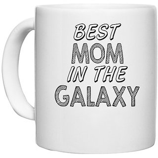                       UDNAG White Ceramic Coffee / Tea Mug 'Mother | best mom in the galaxy,' Perfect for Gifting [330ml]                                              