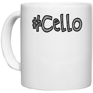                       UDNAG White Ceramic Coffee / Tea Mug '| cello' Perfect for Gifting [330ml]                                              