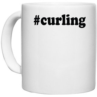                       UDNAG White Ceramic Coffee / Tea Mug '| curling' Perfect for Gifting [330ml]                                              
