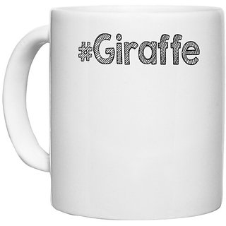                       UDNAG White Ceramic Coffee / Tea Mug '| giraffe' Perfect for Gifting [330ml]                                              