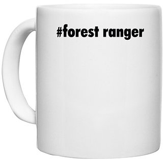                       UDNAG White Ceramic Coffee / Tea Mug '| forest ranger' Perfect for Gifting [330ml]                                              