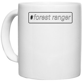                       UDNAG White Ceramic Coffee / Tea Mug '| forest ranger-a' Perfect for Gifting [330ml]                                              