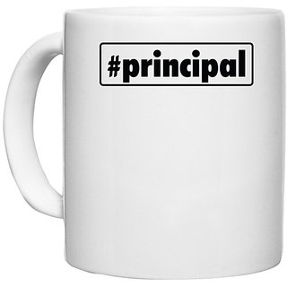                       UDNAG White Ceramic Coffee / Tea Mug '| principal' Perfect for Gifting [330ml]                                              