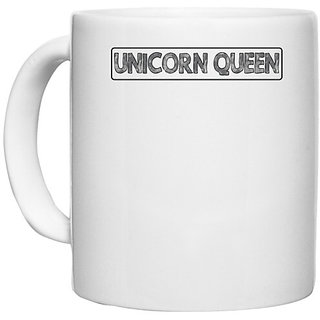                       UDNAG White Ceramic Coffee / Tea Mug 'unicorn queen | unicorn queen' Perfect for Gifting [330ml]                                              