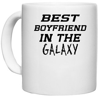                       UDNAG White Ceramic Coffee / Tea Mug 'Boyfriend | best boyfriend in the galaxy' Perfect for Gifting [330ml]                                              