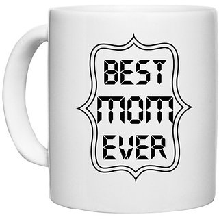                       UDNAG White Ceramic Coffee / Tea Mug 'Mother | best mom ever' Perfect for Gifting [330ml]                                              