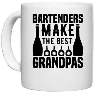                       UDNAG White Ceramic Coffee / Tea Mug 'Bartender | Bartenders make The best' Perfect for Gifting [330ml]                                              