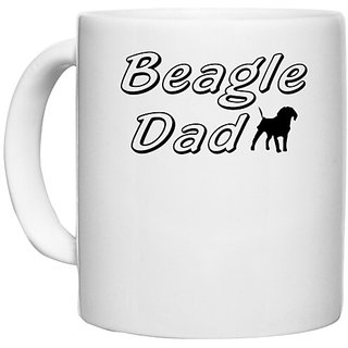                      UDNAG White Ceramic Coffee / Tea Mug 'Father | beaegle dad' Perfect for Gifting [330ml]                                              