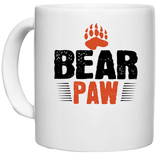                       UDNAG White Ceramic Coffee / Tea Mug 'Paw | Bear paw' Perfect for Gifting [330ml]                                              