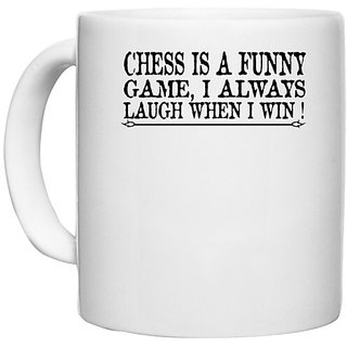                       UDNAG White Ceramic Coffee / Tea Mug 'Chess | chess a funny' Perfect for Gifting [330ml]                                              