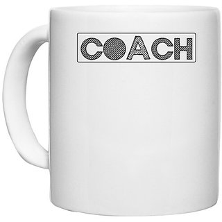                       UDNAG White Ceramic Coffee / Tea Mug '| 6 coach' Perfect for Gifting [330ml]                                              