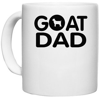                       UDNAG White Ceramic Coffee / Tea Mug 'Father | goat dad' Perfect for Gifting [330ml]                                              