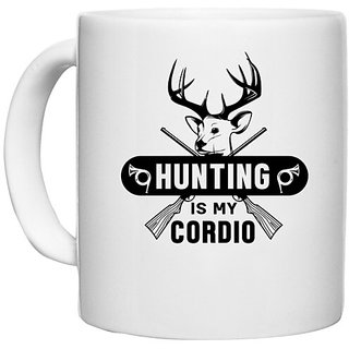                       UDNAG White Ceramic Coffee / Tea Mug 'Hunter | Hunting is my' Perfect for Gifting [330ml]                                              