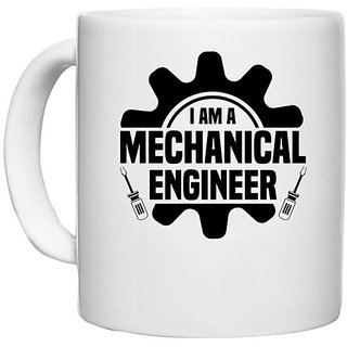                       UDNAG White Ceramic Coffee / Tea Mug 'Mechanical Engineer | I am a mechanical' Perfect for Gifting [330ml]                                              