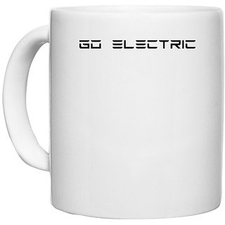                       UDNAG White Ceramic Coffee / Tea Mug 'Engineer | Go Electric' Perfect for Gifting [330ml]                                              