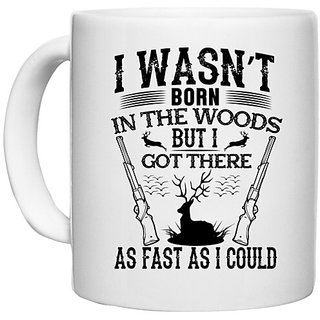                       UDNAG White Ceramic Coffee / Tea Mug 'Hunter | I was not' Perfect for Gifting [330ml]                                              
