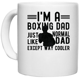                       UDNAG White Ceramic Coffee / Tea Mug 'Father | I,m A Boxing Dad' Perfect for Gifting [330ml]                                              
