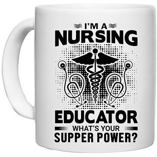                       UDNAG White Ceramic Coffee / Tea Mug 'Nurse | I'm a nursing' Perfect for Gifting [330ml]                                              