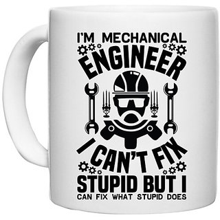                       UDNAG White Ceramic Coffee / Tea Mug 'Mechanical Engineer | I'm mechanical' Perfect for Gifting [330ml]                                              