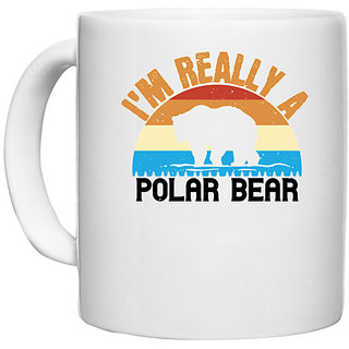                       UDNAG White Ceramic Coffee / Tea Mug 'Winter, Bear | I'm Really A Polar Bear 02' Perfect for Gifting [330ml]                                              