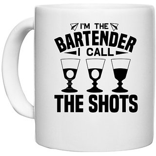                       UDNAG White Ceramic Coffee / Tea Mug 'Bartender | I'm the bartender I call' Perfect for Gifting [330ml]                                              