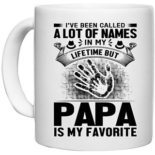                       UDNAG White Ceramic Coffee / Tea Mug 'Father | I've been' Perfect for Gifting [330ml]                                              