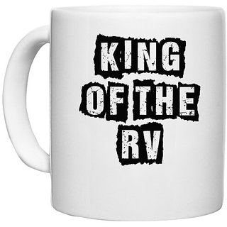                       UDNAG White Ceramic Coffee / Tea Mug 'King | king of the rv' Perfect for Gifting [330ml]                                              