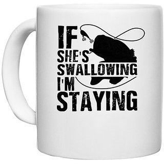                       UDNAG White Ceramic Coffee / Tea Mug '| If She's' Perfect for Gifting [330ml]                                              