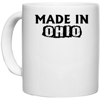                       UDNAG White Ceramic Coffee / Tea Mug 'OHIO | made in ohio' Perfect for Gifting [330ml]                                              