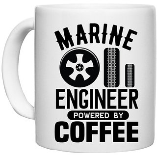                       UDNAG White Ceramic Coffee / Tea Mug 'Marine Engineer | Marine' Perfect for Gifting [330ml]                                              