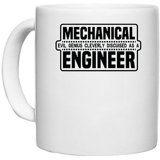                       UDNAG White Ceramic Coffee / Tea Mug 'Engineer | Mechanical evil' Perfect for Gifting [330ml]                                              
