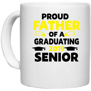                      UDNAG White Ceramic Coffee / Tea Mug 'Father, School | Proud Father Of a Graduating' Perfect for Gifting [330ml]                                              