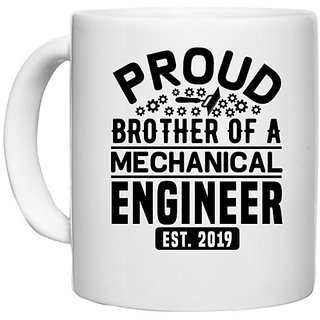                       UDNAG White Ceramic Coffee / Tea Mug 'Mechanical Engineer | 7 Proud' Perfect for Gifting [330ml]                                              