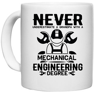                       UDNAG White Ceramic Coffee / Tea Mug 'Mechanical Engineer | Never 2' Perfect for Gifting [330ml]                                              
