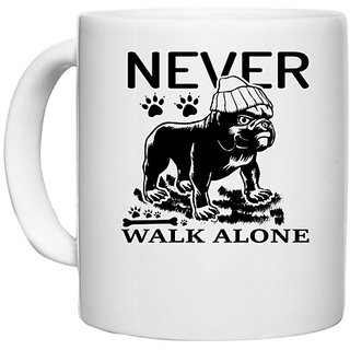                       UDNAG White Ceramic Coffee / Tea Mug 'Dog | 6 Never' Perfect for Gifting [330ml]                                              