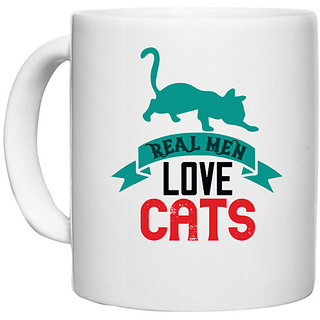                       UDNAG White Ceramic Coffee / Tea Mug 'Cycle | Real Men Don't Need' Perfect for Gifting [330ml]                                              