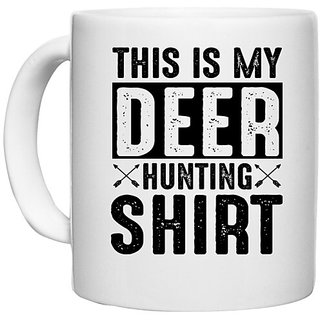                       UDNAG White Ceramic Coffee / Tea Mug 'Hunter | This is my' Perfect for Gifting [330ml]                                              