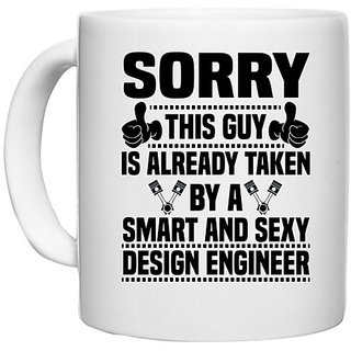                       UDNAG White Ceramic Coffee / Tea Mug 'Design Engineer | 6 Sorry' Perfect for Gifting [330ml]                                              