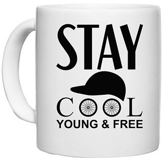                       UDNAG White Ceramic Coffee / Tea Mug 'Cool | Stay Cool' Perfect for Gifting [330ml]                                              