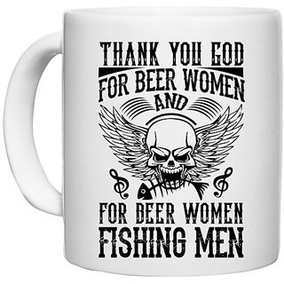                      UDNAG White Ceramic Coffee / Tea Mug 'Death | Thanks you' Perfect for Gifting [330ml]                                              